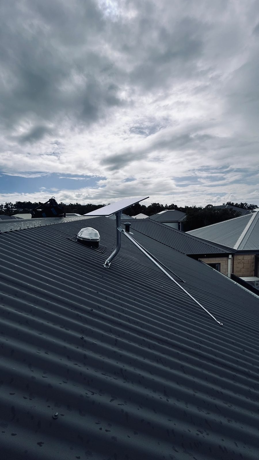 Starlink dish installed on tin roof — Rockingham WA